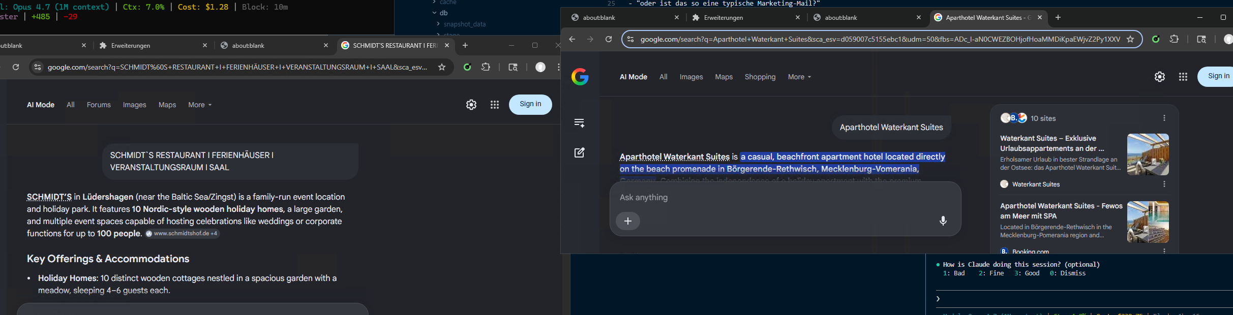 Researcher zieht live Daten aus Google AI Mode und Website